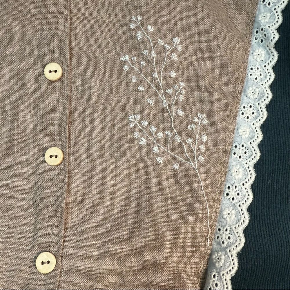Foxy Chest Green Prairie Maxi Dress Cottagecore Victorian Lace M - Picture 5 of 14